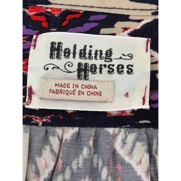 Holding Horses for Anthropologie Dress 4 Tribal Ikat Print Boho Festival Casual - Picture 5 of 15